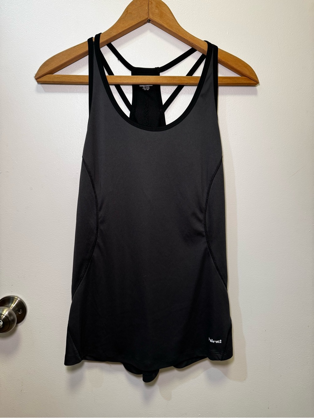 Hind Black Strappy Racerback Tank Top